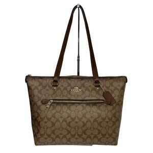 COACH Signature Brown Leather Tote Bag